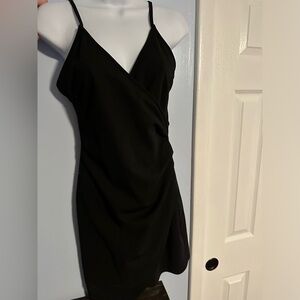 Black asymmetrical cocktail dress